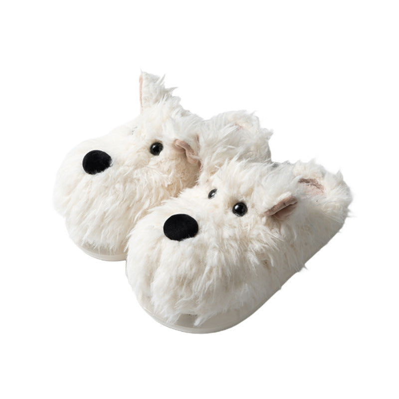 Puppy Coton Pantoufles Femme Antidérapant Chaud Moelleux Pantoufles