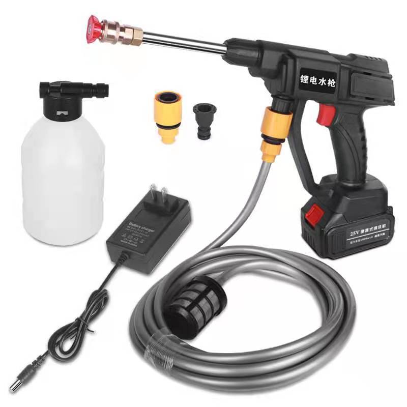 Machine de lavage de voiture haute pression sans fil à batterie au lithium, pistolet à eau rechargeable portable pour usage domestique