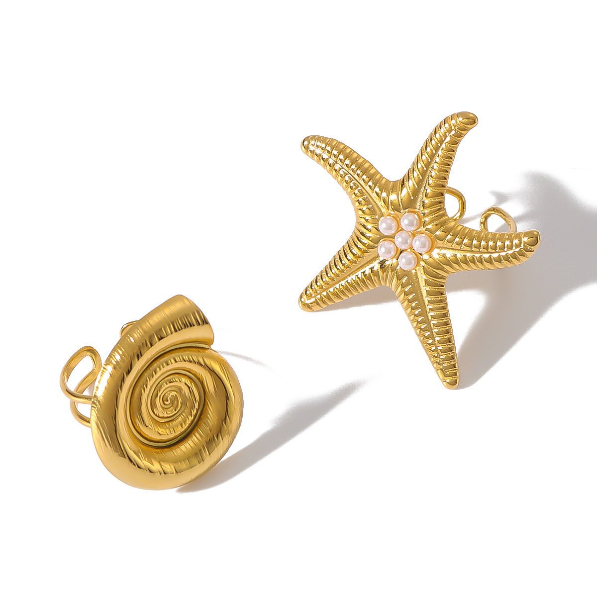 Bague en or 18K plaqué en acier inoxydable Starfish de personnalité - Ivory Deals Market