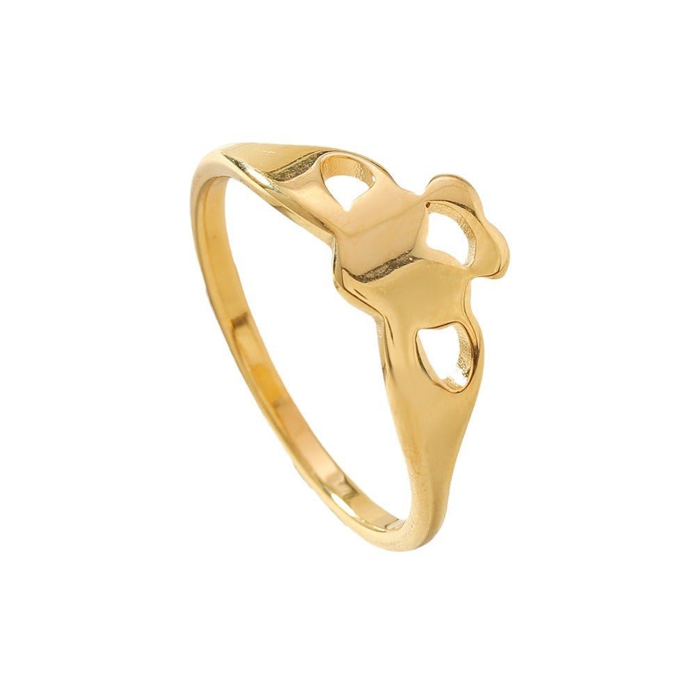 Bague Forme de coeur creuse de conception d'acier inoxydable de mode - Ivory Deals Market