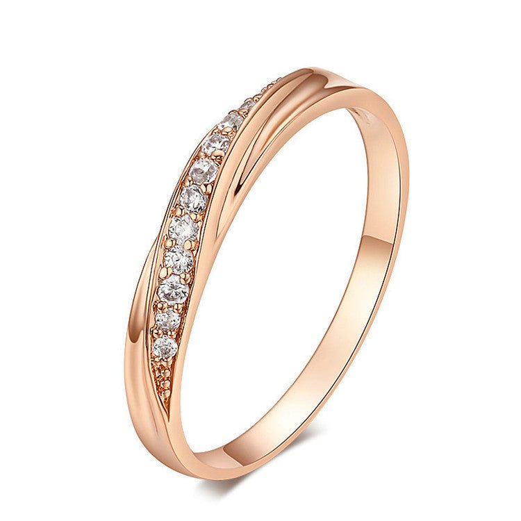 Bague simple en diamant couleur or rose. - Ivory Deals Market