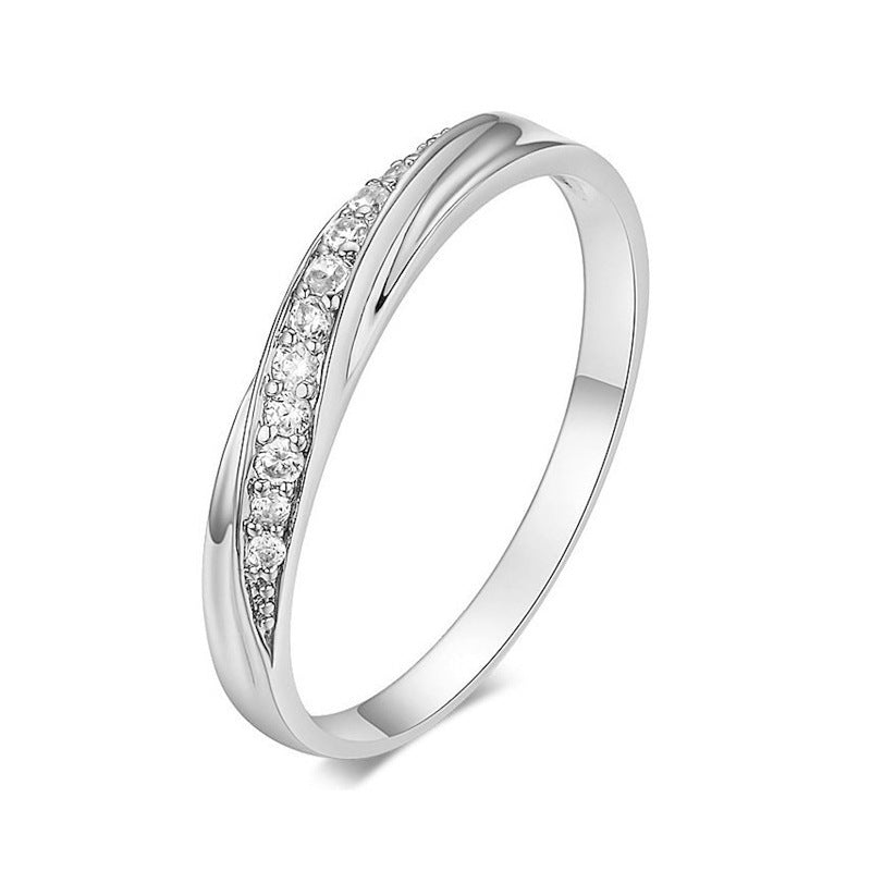 Bague simple en diamant couleur or rose. - Ivory Deals Market