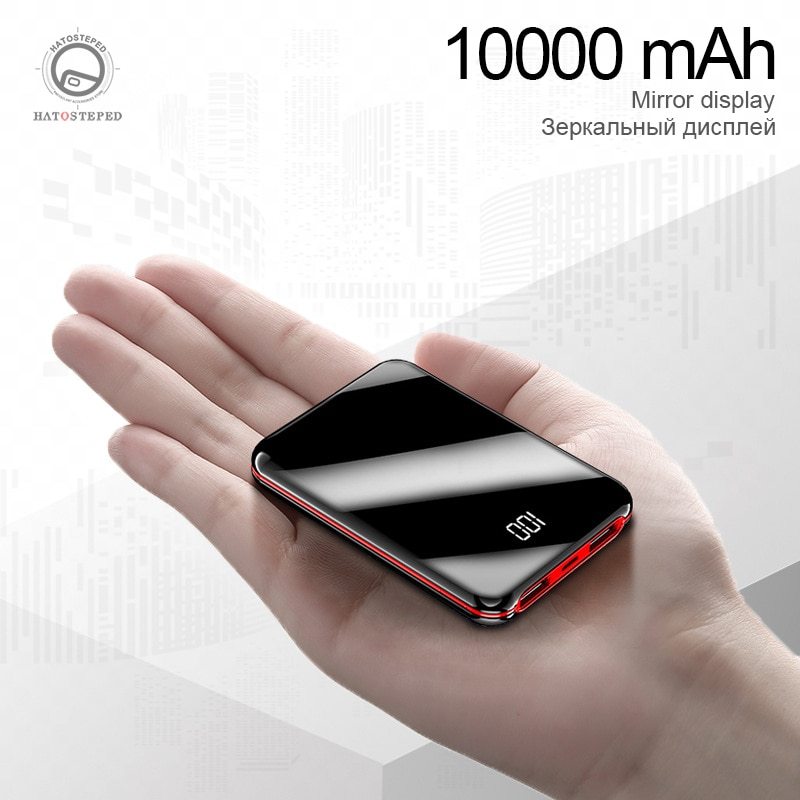 Batterie externe de 10000 mAh avec charge rapide de 8 W, chargeur portable Powerbank avec double sortie USB pour téléphone. - Ivory Deals Market