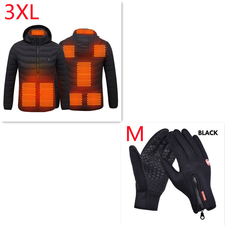 Nouveau manteau de veste chauffante USB veste électrique Manteau en coton chauffage Vêtements thermiques Gilet chauffant Vêtements pour hommes Vêtements d’hiver