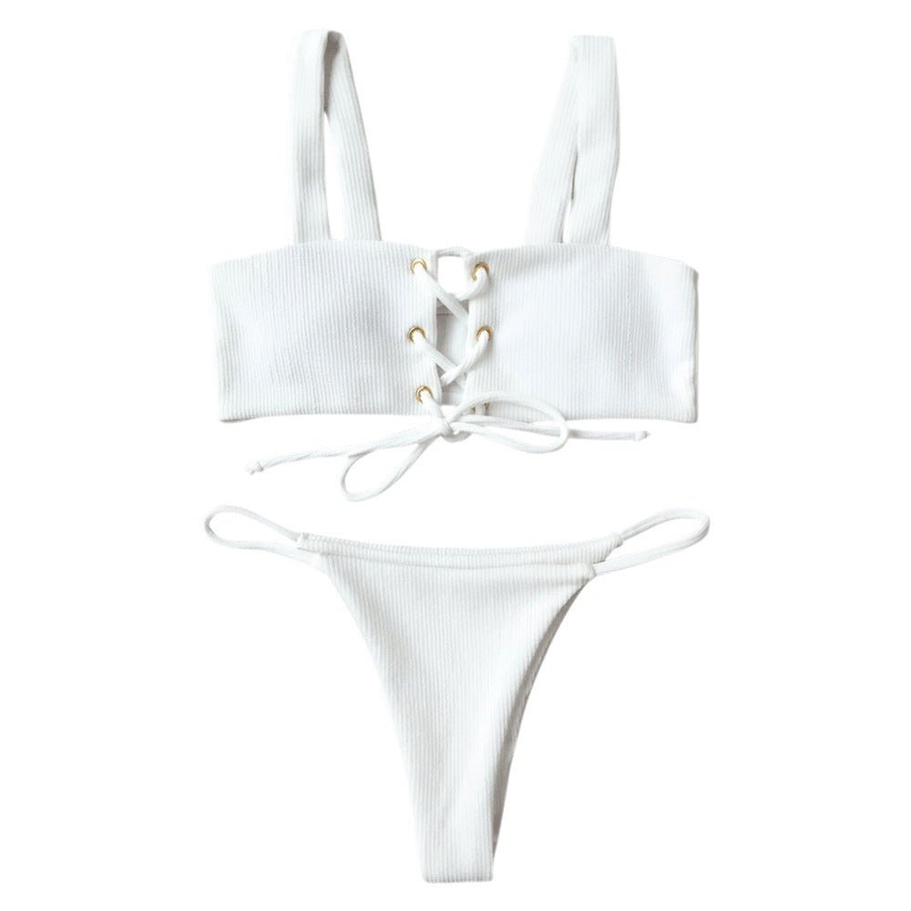 Bikini Set Boutonnière Spécial Tissu Pour Femmes - Ivory Deals Market