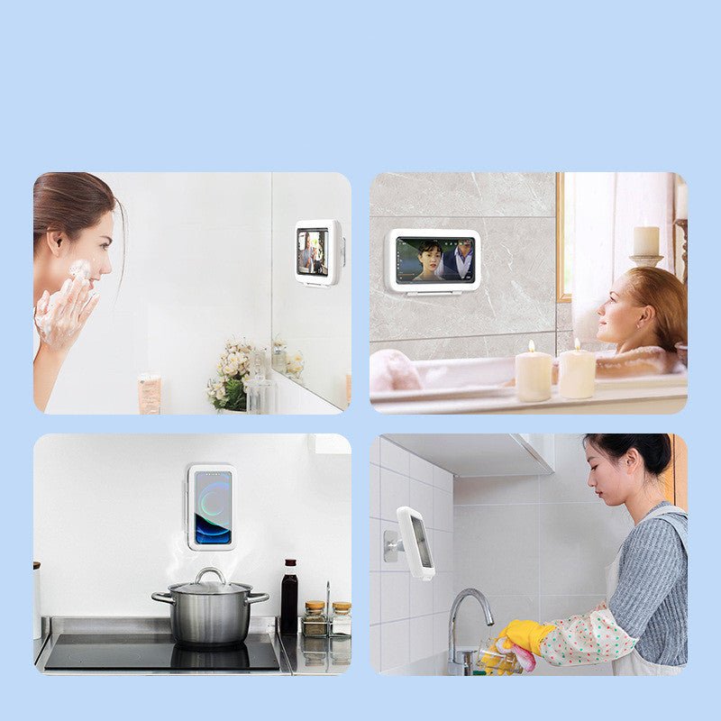 Boîte de téléphone de douche Salle de bains Étui étanche pour téléphone Protection d'écran tactile Support de téléphone portable pour cuisine Gadget mains libres - Ivory Deals Market