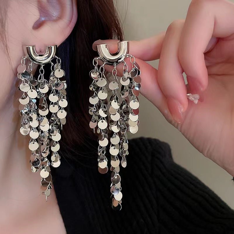 Boucles d'oreilles à paillettes exagérées à la mode pour femmes - Ivory Deals Market