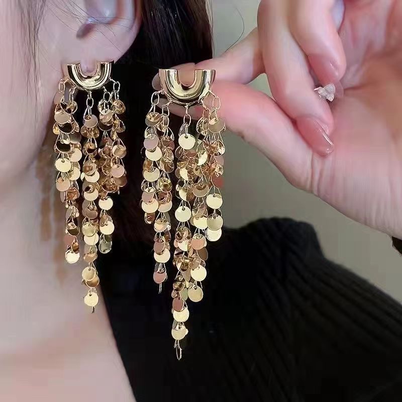 Boucles d'oreilles à paillettes exagérées à la mode pour femmes - Ivory Deals Market