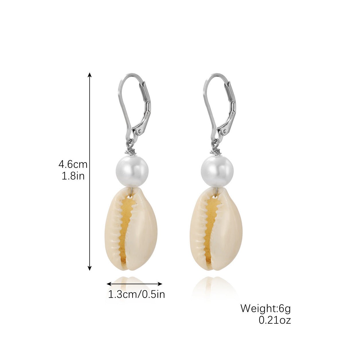 Boucles d'oreilles coquillage marine perle naturelle femme - Ivory Deals Market