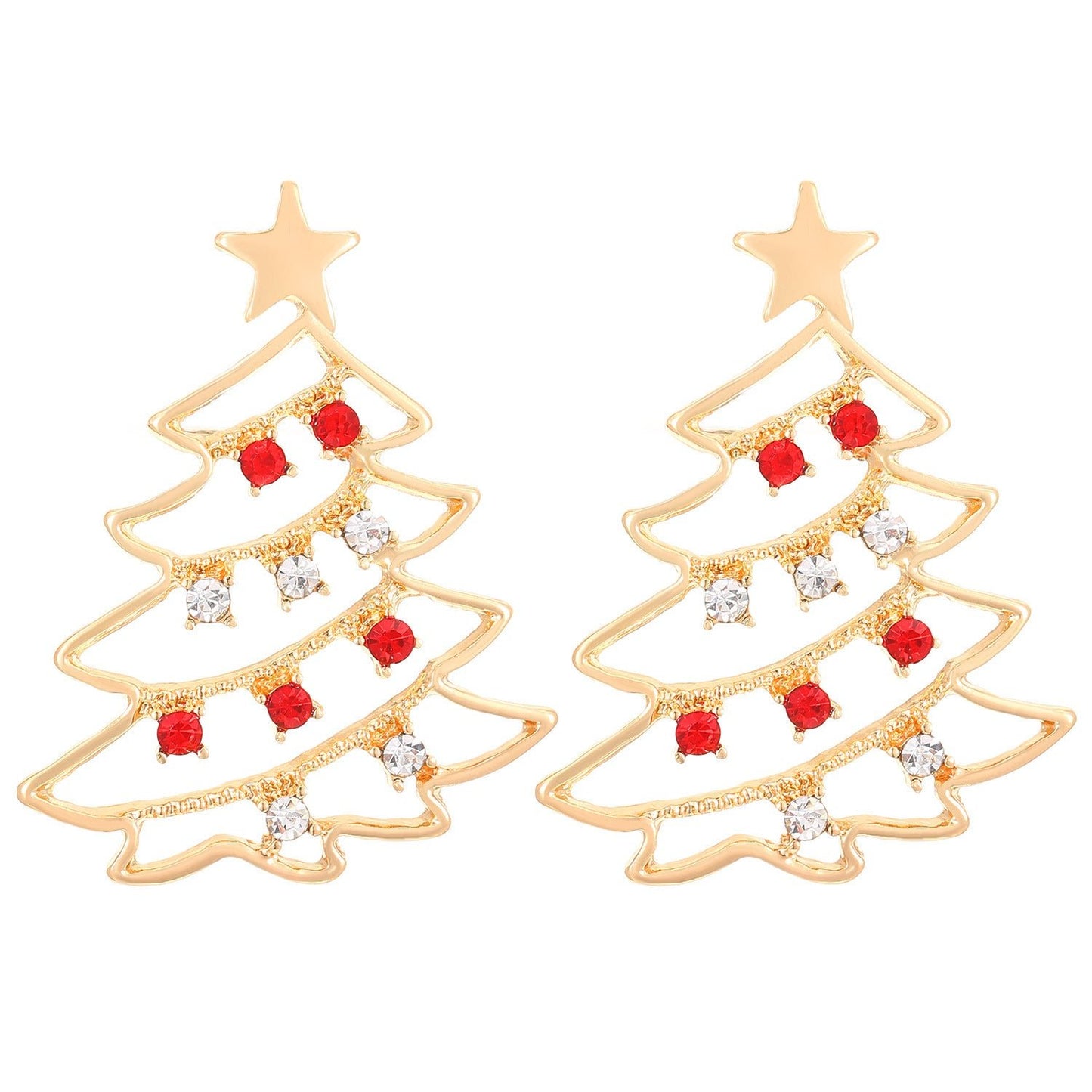 Boucles d'oreilles de Noël en zircon coloré. - Ivory Deals Market