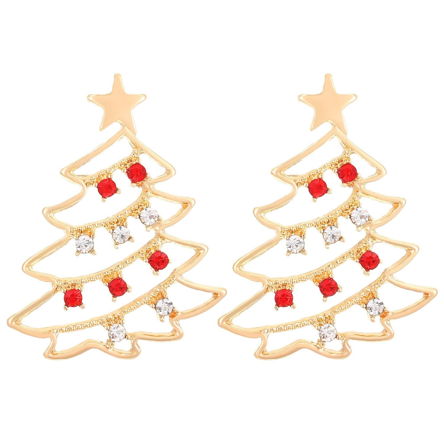 Boucles d'oreilles de Noël en zircon coloré. - Ivory Deals Market