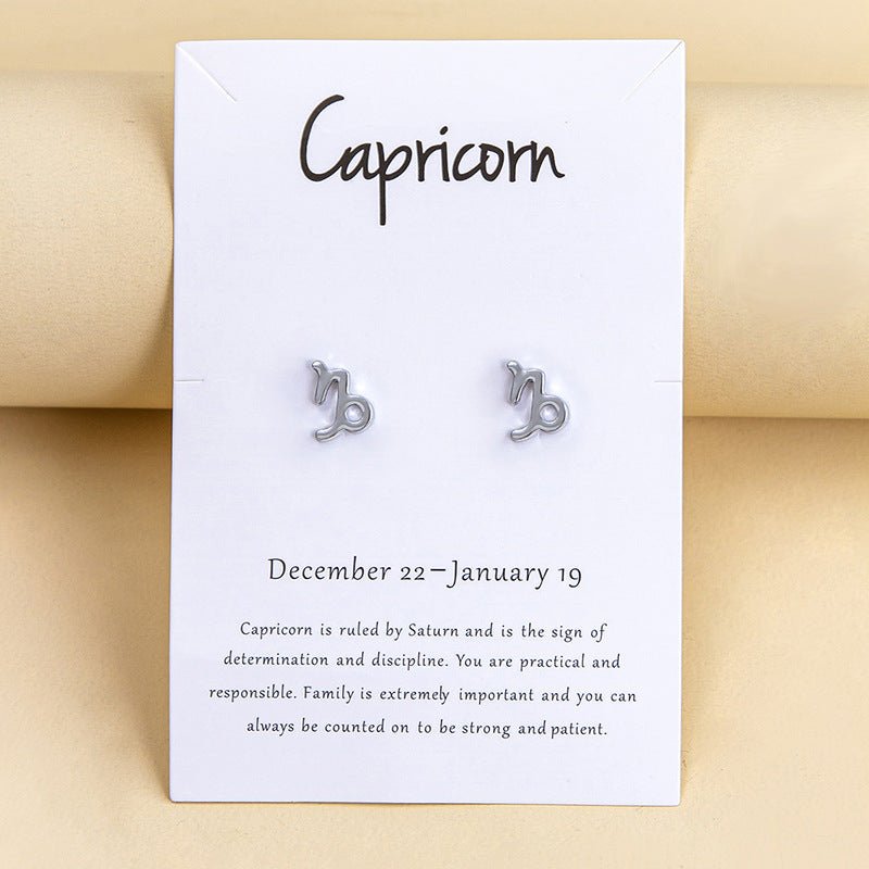 Boucles d'oreilles des douze constellations en or et argent, représentant les 12 signes du zodiaque. - Ivory Deals Market