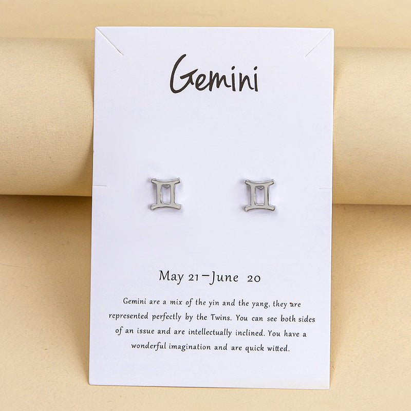 Boucles d'oreilles des douze constellations en or et argent, représentant les 12 signes du zodiaque. - Ivory Deals Market