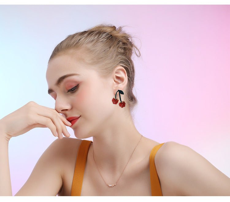 Boucles d'oreilles en forme de cerise en alliage d'été pour femmes - Ivory Deals Market