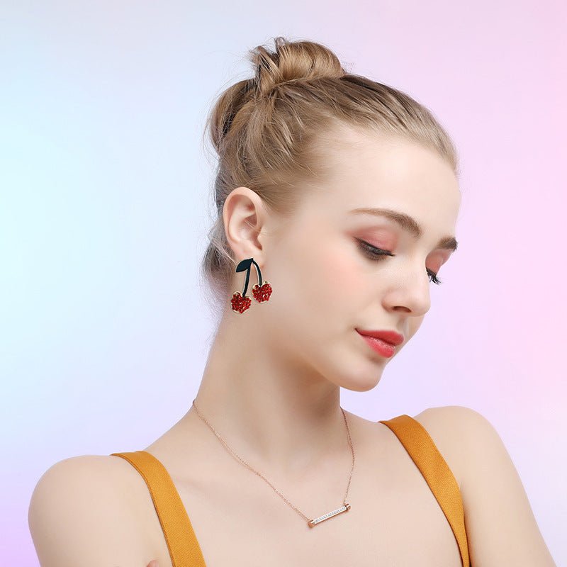 Boucles d'oreilles en forme de cerise en alliage d'été pour femmes - Ivory Deals Market