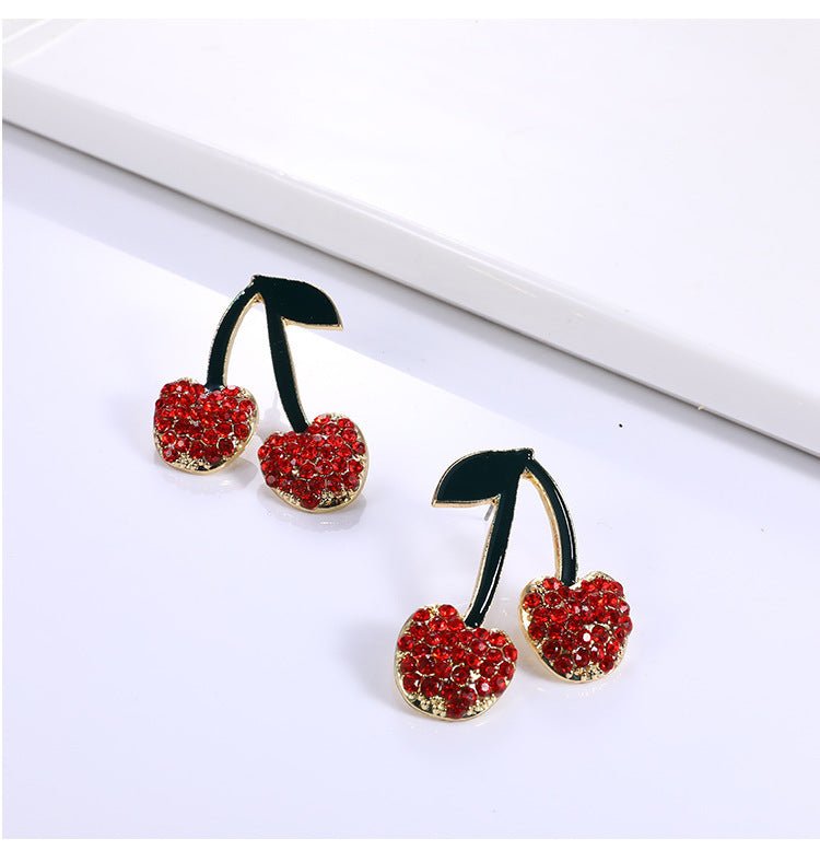 Boucles d'oreilles en forme de cerise en alliage d'été pour femmes - Ivory Deals Market