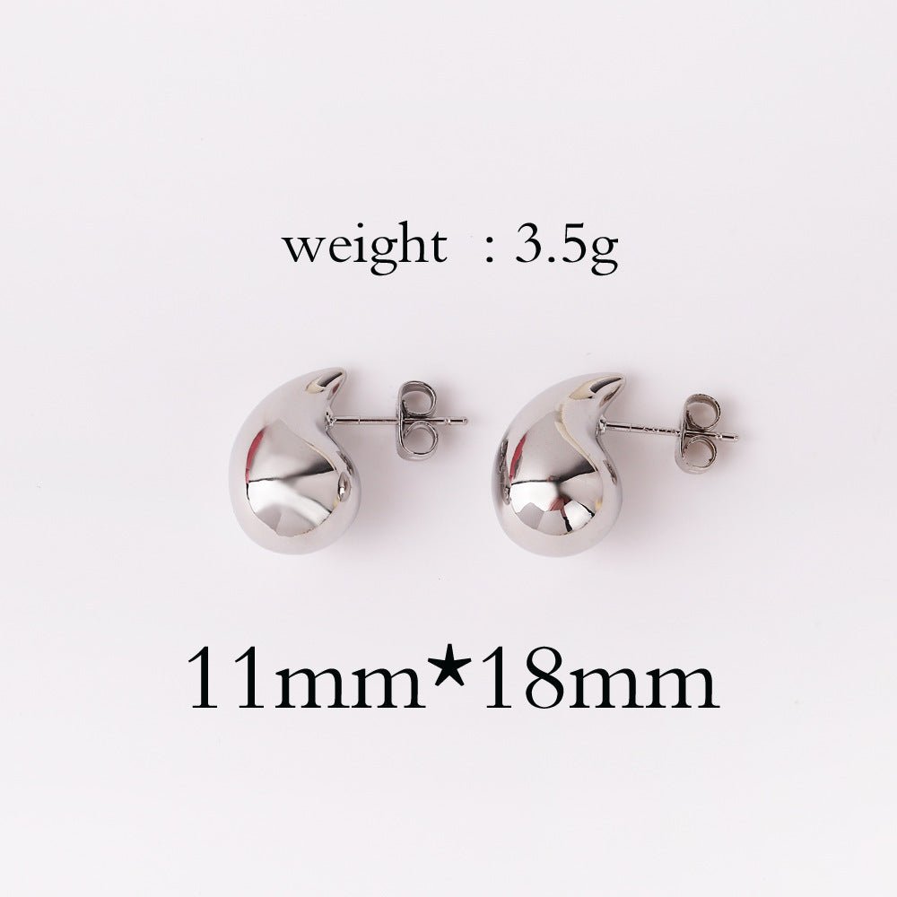 Boucles d'oreilles en forme de goutte en métal véritable 18K pour femmes, placage de cuivre - Ivory Deals Market