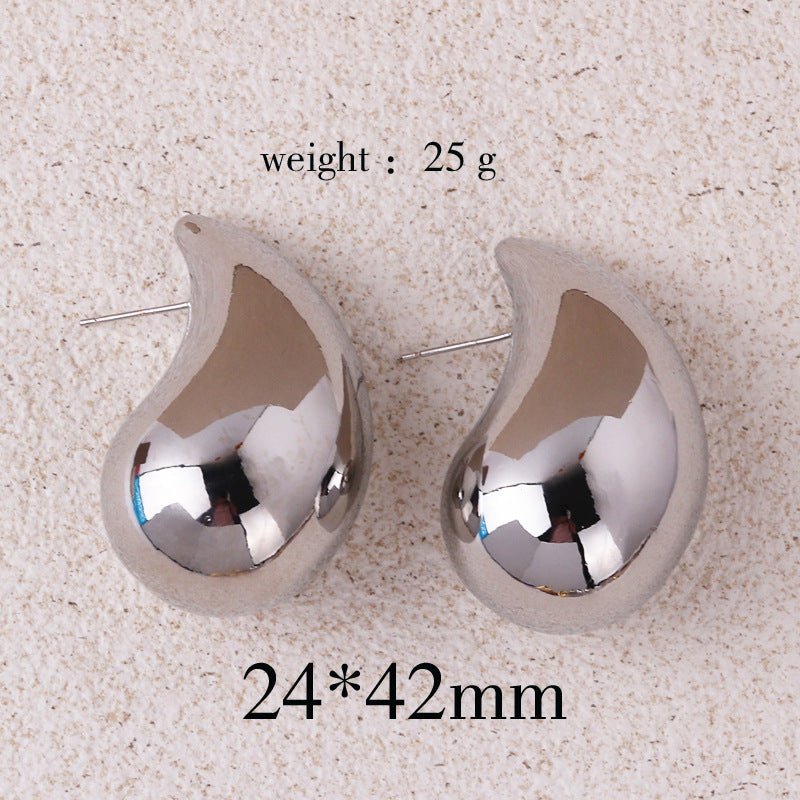 Boucles d'oreilles en forme de goutte en métal véritable 18K pour femmes, placage de cuivre - Ivory Deals Market