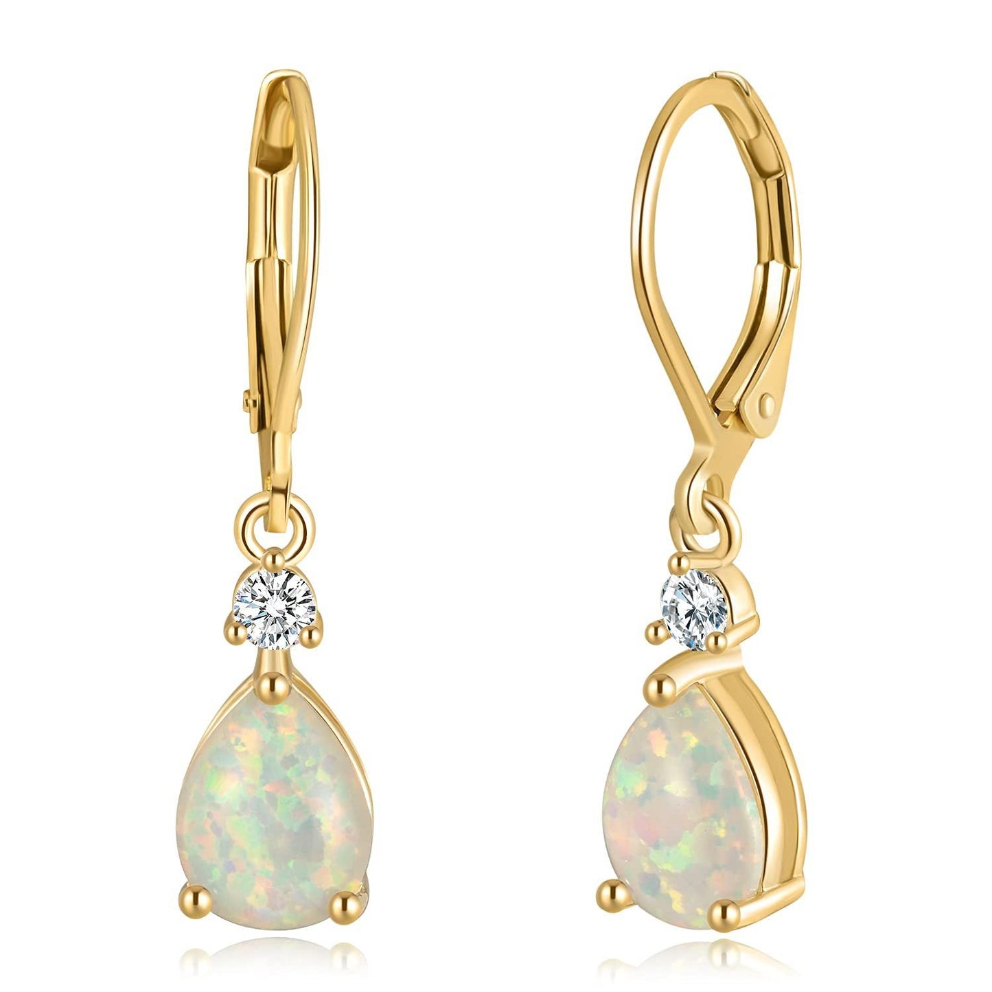 Boucles d'oreilles en opale blanche - Ivory Deals Market