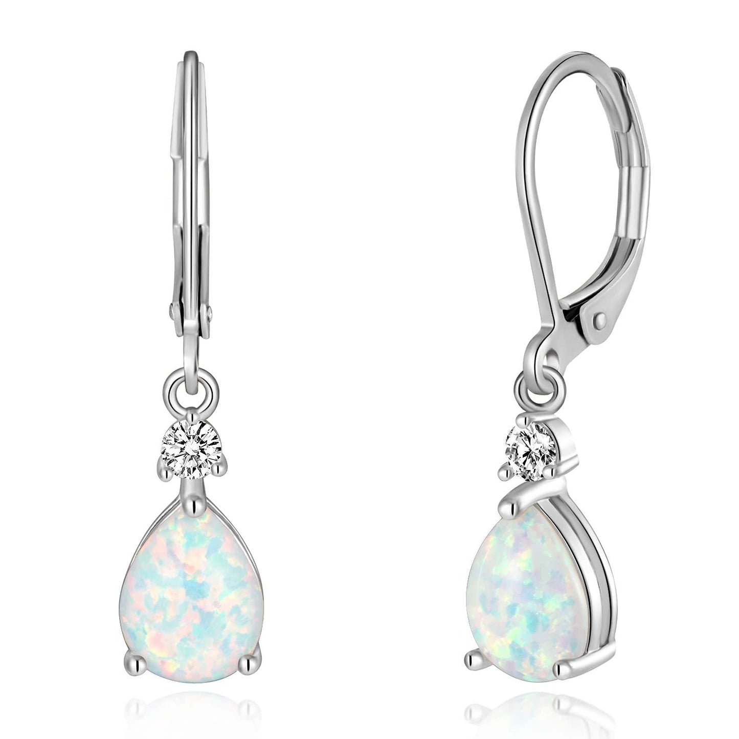 Boucles d'oreilles en opale blanche - Ivory Deals Market