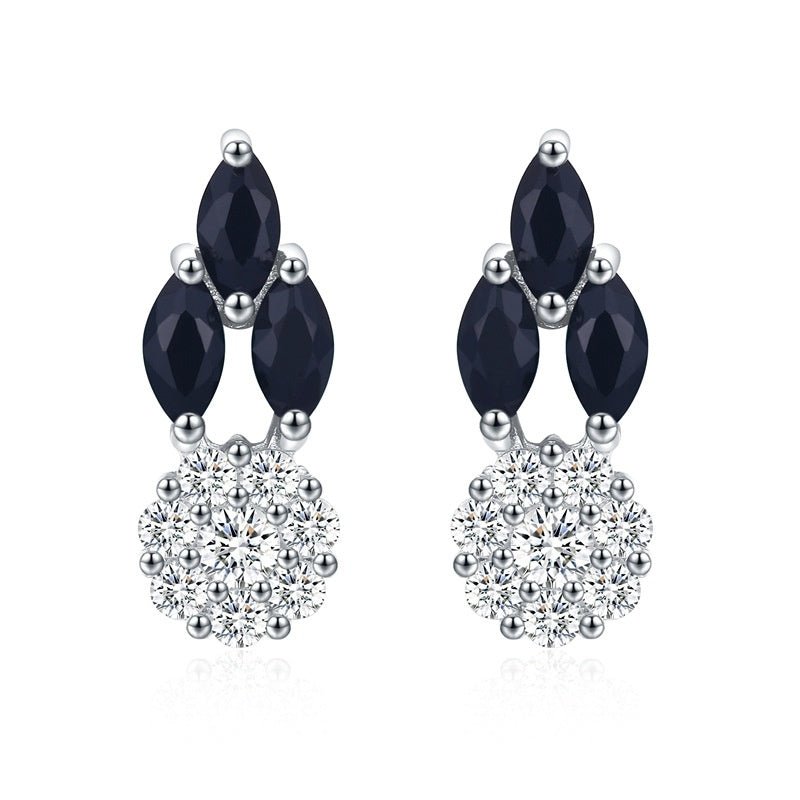 Boucles d'oreilles en zircon rond plaqué cuivre. - Ivory Deals Market