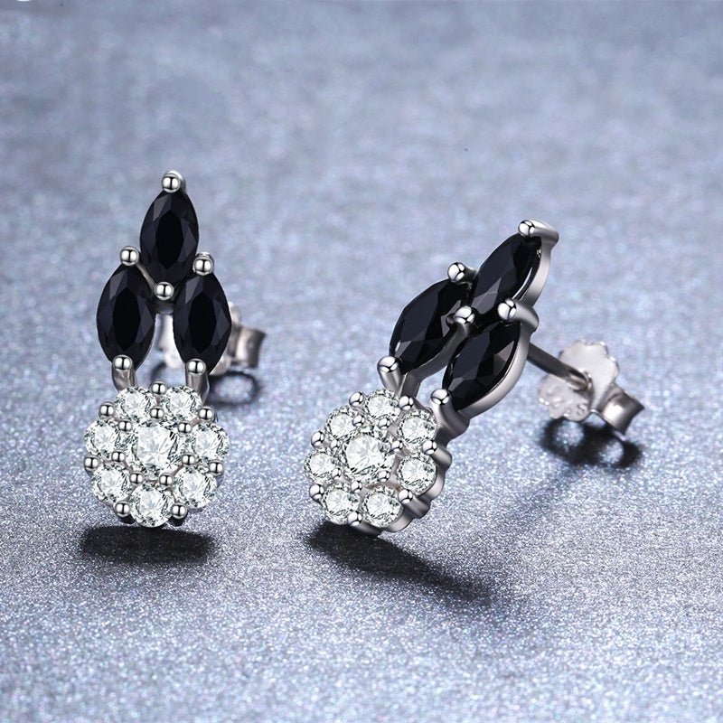 Boucles d'oreilles en zircon rond plaqué cuivre. - Ivory Deals Market