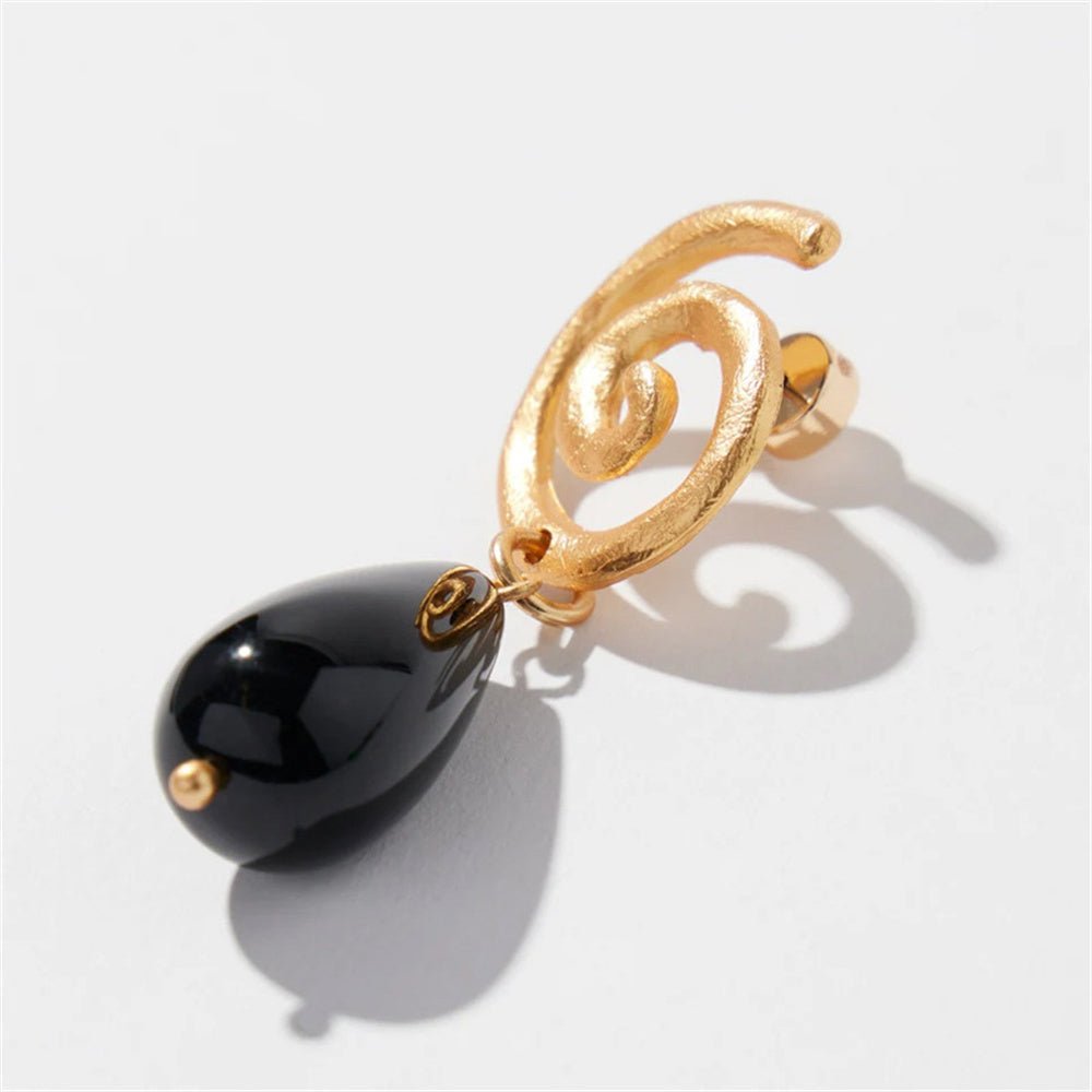 Boucles d'oreilles pendantes pour femmes à la mode Obsidienne - Ivory Deals Market