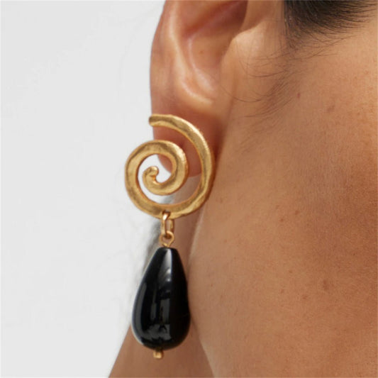 Boucles d'oreilles pendantes pour femmes à la mode Obsidienne - Ivory Deals Market