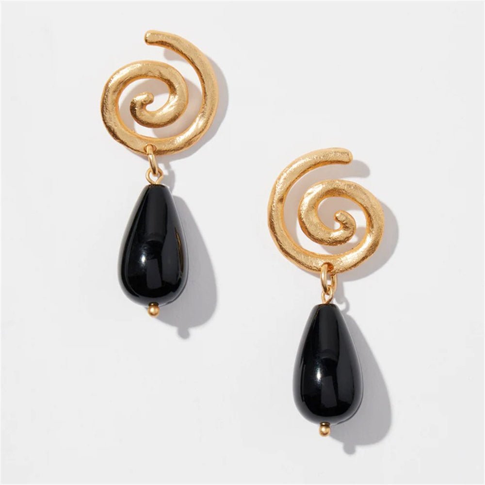 Boucles d'oreilles pendantes pour femmes à la mode Obsidienne - Ivory Deals Market