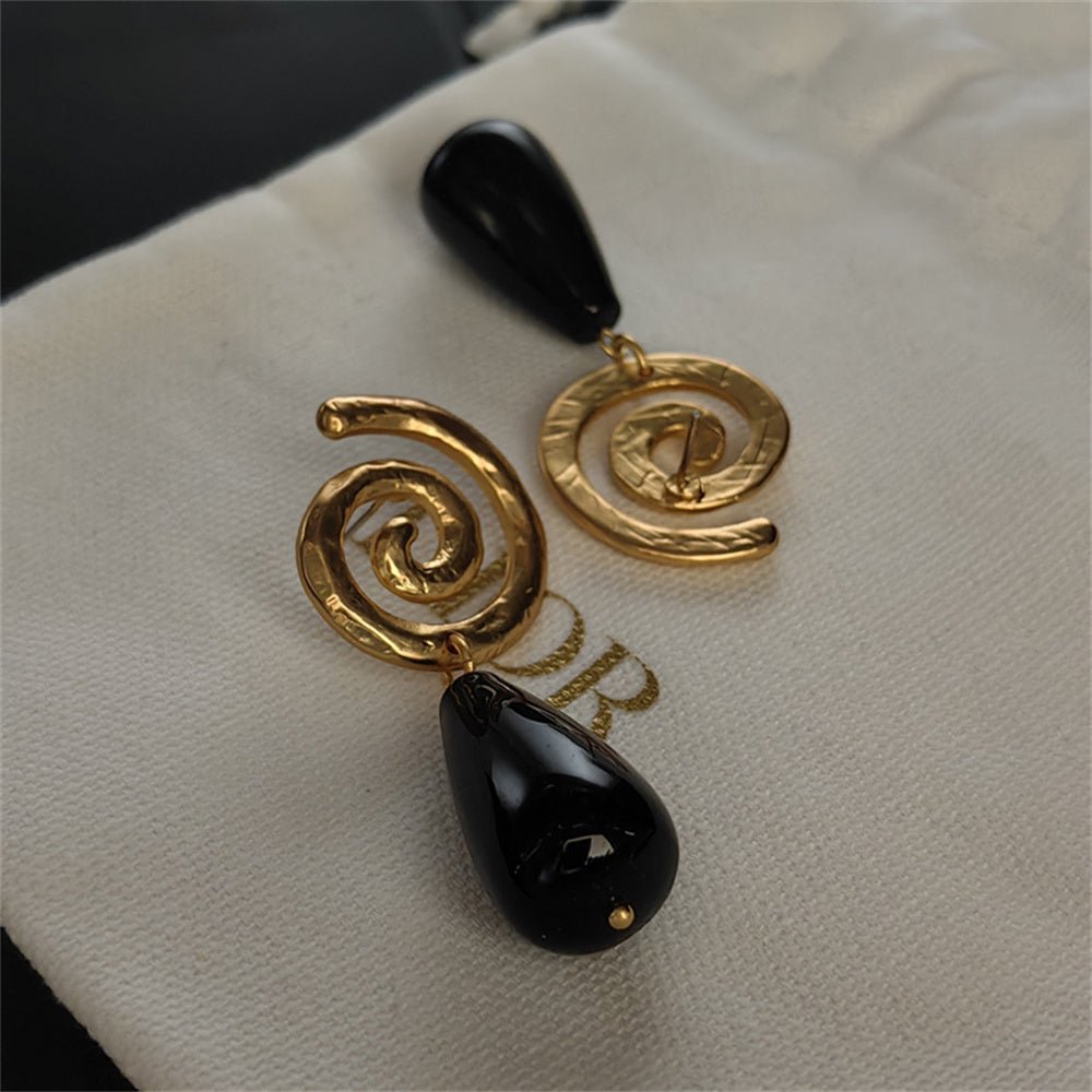 Boucles d'oreilles pendantes pour femmes à la mode Obsidienne - Ivory Deals Market