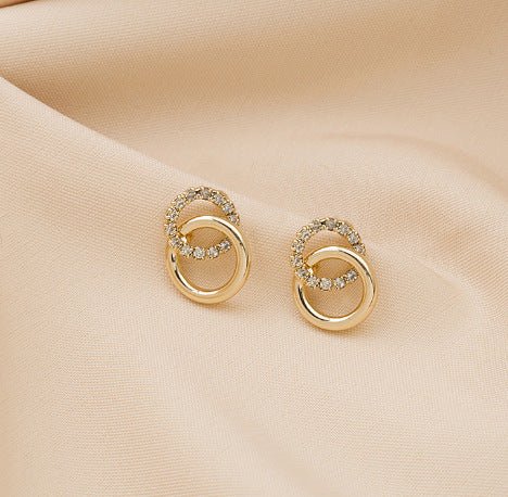 Boucles d'oreilles simples et élégantes en argent 925 cercle d'aiguille - Ivory Deals Market