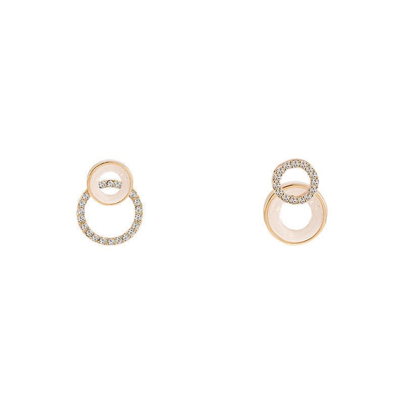 Boucles d'oreilles simples et élégantes en argent 925 cercle d'aiguille - Ivory Deals Market