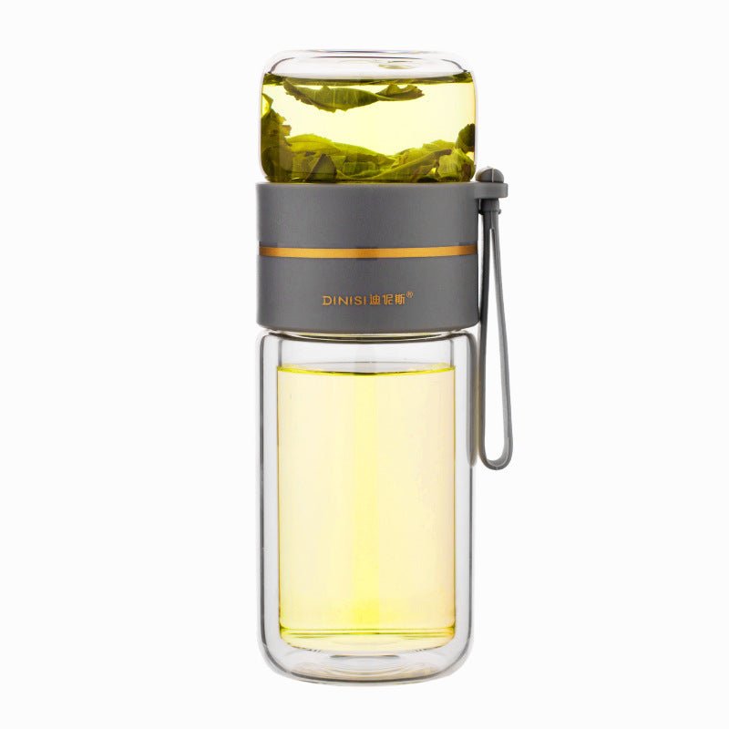 Bouteille en verre avec infuseur à thé, double paroi, étanche. - Ivory Deals Market