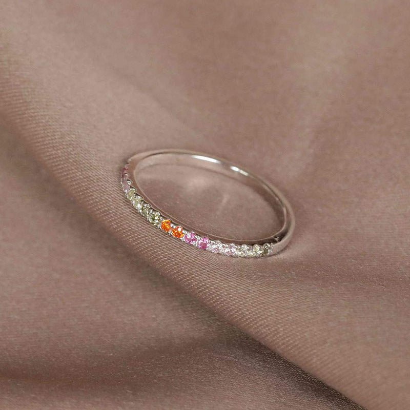 Bracelet bague couleur zircon plaqué or véritable 18 carats diamant - Ivory Deals Market