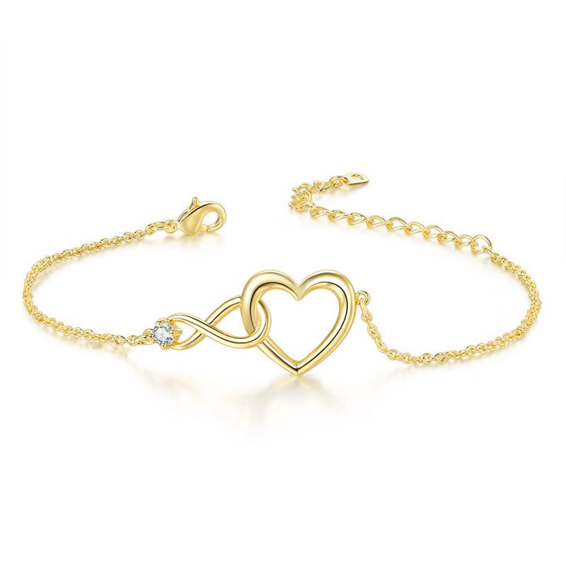 Bracelet en forme de coeur Bijoux Mode Polyvalent Amour Bracelet Cadeau Pour petite amie Saint - Valentin - Ivory Deals Market