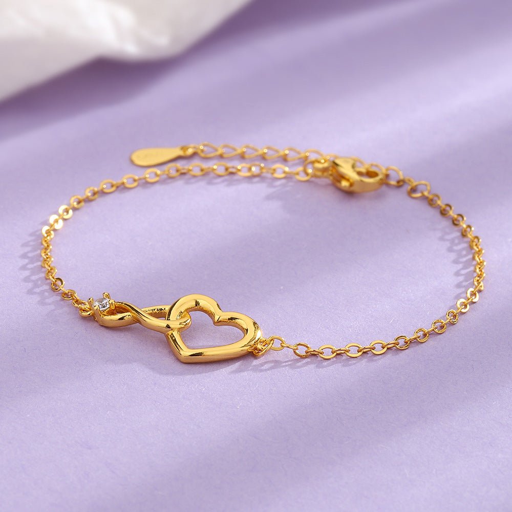 Bracelet en forme de coeur Bijoux Mode Polyvalent Amour Bracelet Cadeau Pour petite amie Saint - Valentin - Ivory Deals Market