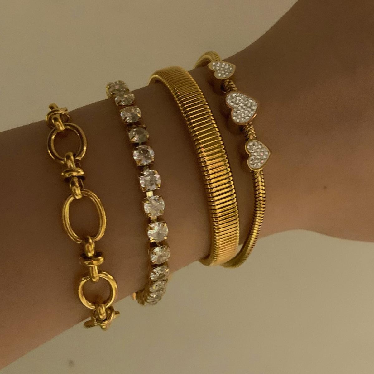 Bracelet en forme de cœur de chaîne de réseau, - Ivory Deals Market