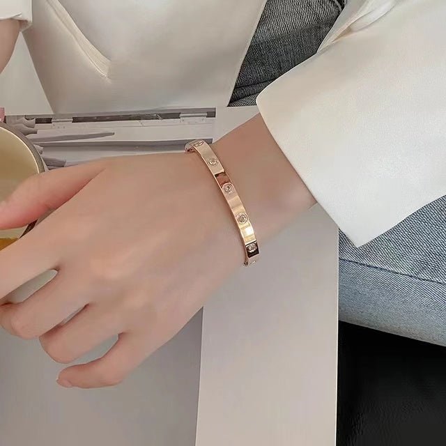 Bracelets en or pour femmes 14K plaqué or amitiés bracelets bracelet bracelet en acier inoxydable zircone cubique bijoux noël valentines graduation cadeaux pour les femmes adolescentes - Ivory Deals Market