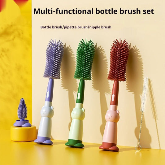 Brosse à biberon multifonctionnelle en silicone comestible pour nettoyer les tétines - Ivory Deals Market