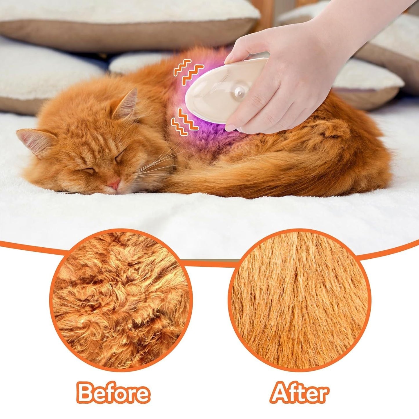 Brosse à vapeur pour chat, brosse à vapeur améliorée 4 en 1 pour chat, brosse à vapeur pour se débarrasser, brosse à vapeur pour le chat, multifonctionnelle, brosse de toilettage pour chat, outil d'épilation avec détecteur de teigne pour chats Chiens - Ivory Deals Market