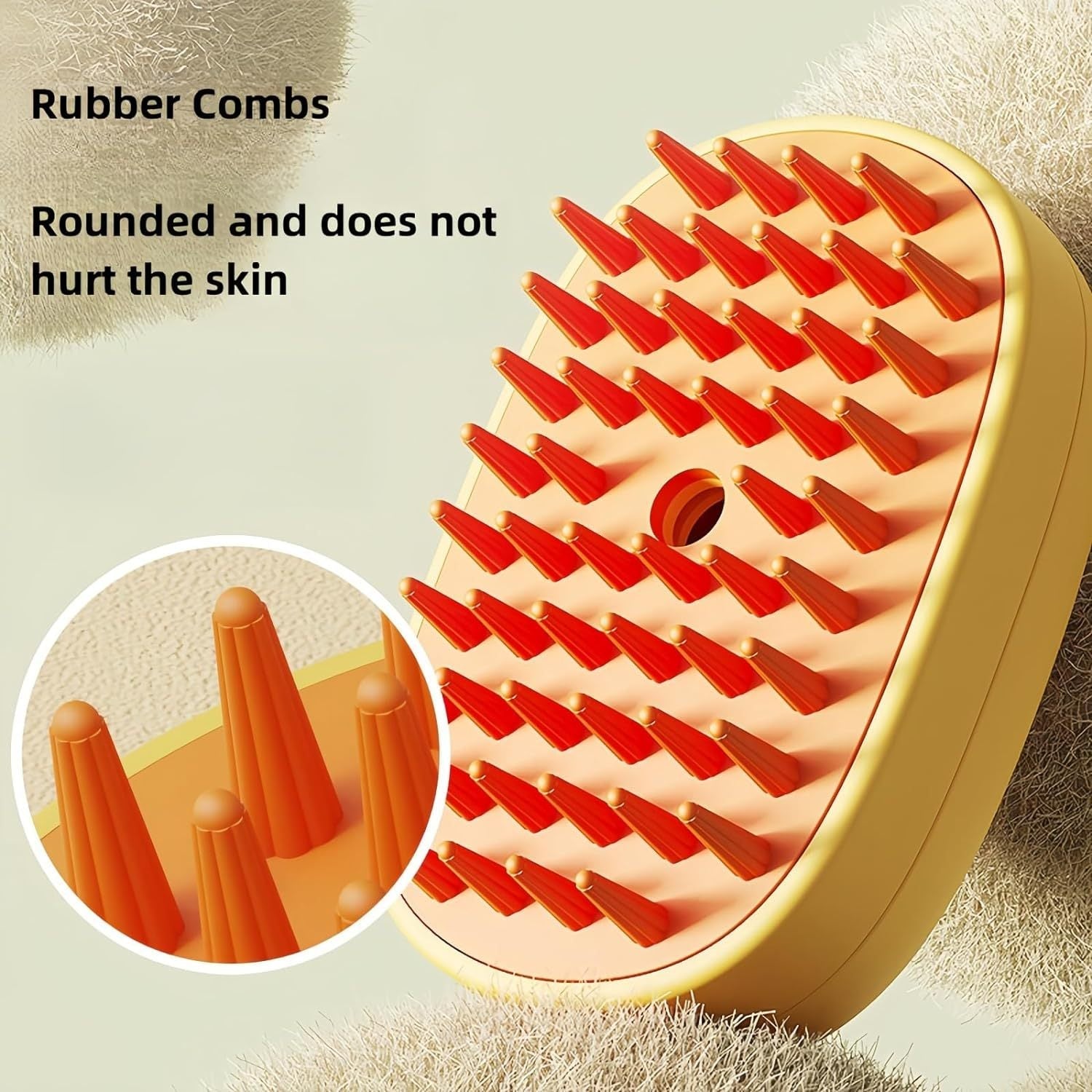 Brosse à vapeur pour chat, brosse à vapeur pour chien, brosse à vapeur en silicone pour animaux de compagnie pour chiens, nettoyage et élimination des cheveux en vrac Brosse à cheveux pour animaux de compagnie Outil de toilettage - Ivory Deals Market