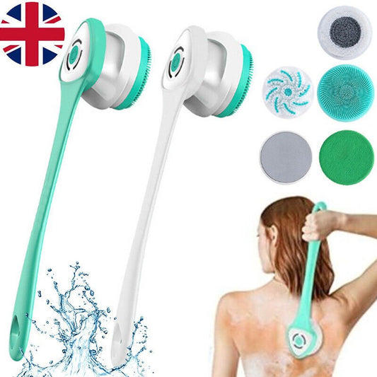 Brosse de nettoyage pour douche électrique, massage du corps, bain, long manche, lave - dos. - Ivory Deals Market