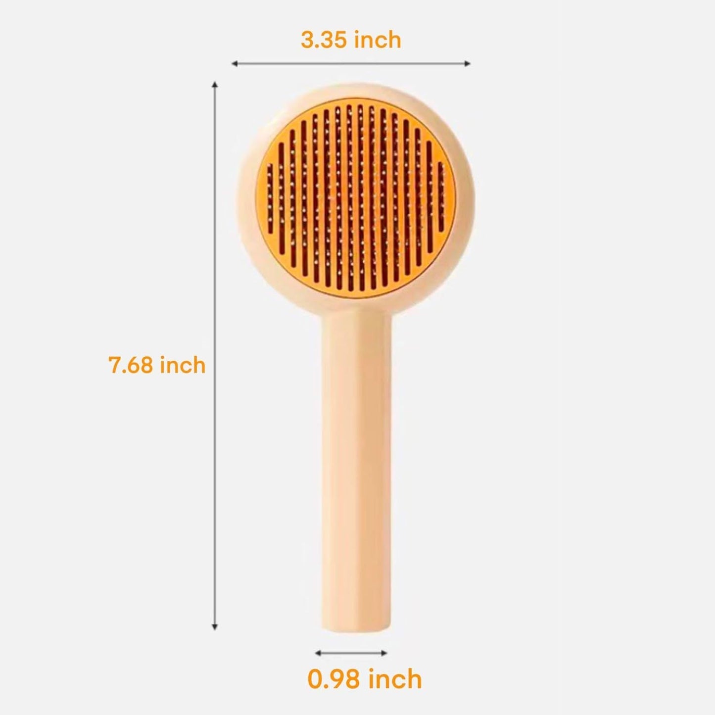 Brosses de toilettage pour chat, brosse nettoyante pour cheveux pour animaux de compagnie Brosses de massage pour chats Chiens avec bouton d'auto - nettoyage Brosse de délestage pour animaux de compagnie pour enlever les angles de fourrure en ample - Ivory Deals Market