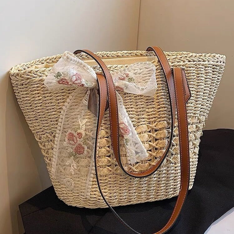 Sac à main tissé creux pour femme