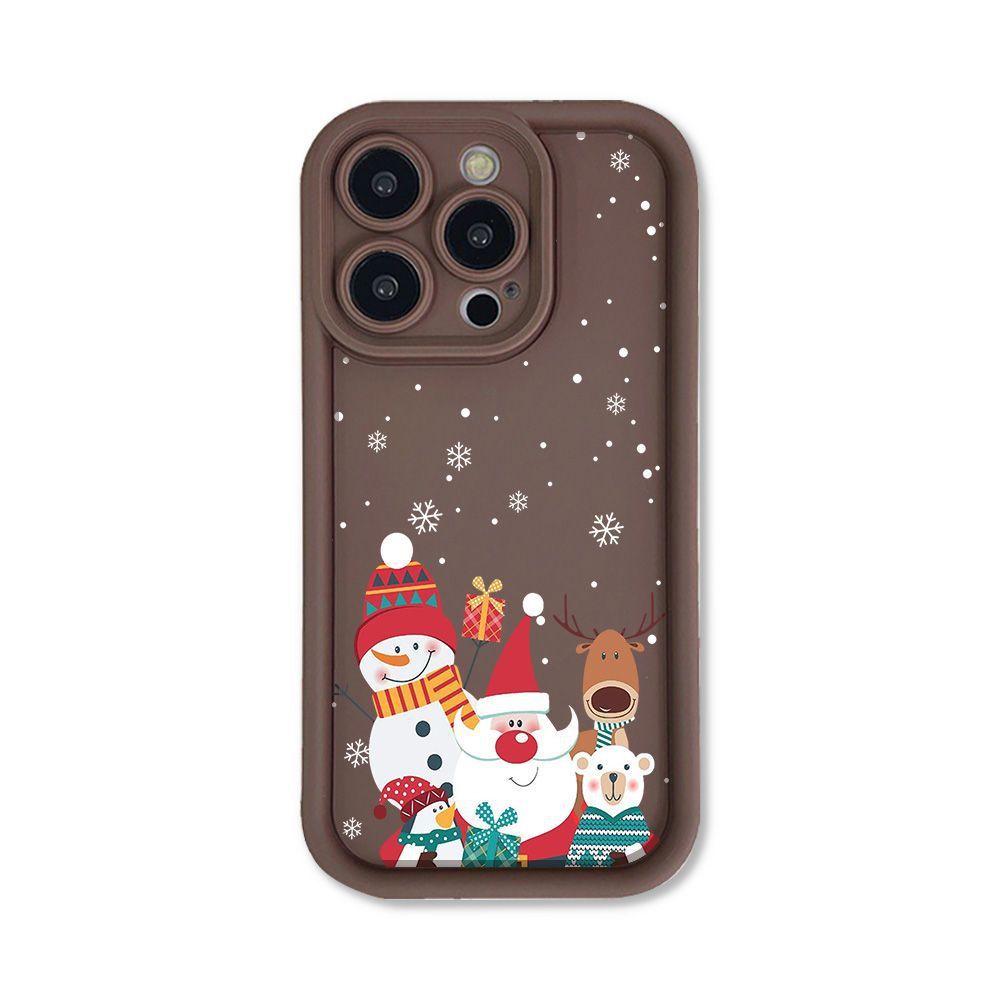 Coque de téléphone mignonne avec motif de Noël avancé en silicone souple et antichoc.