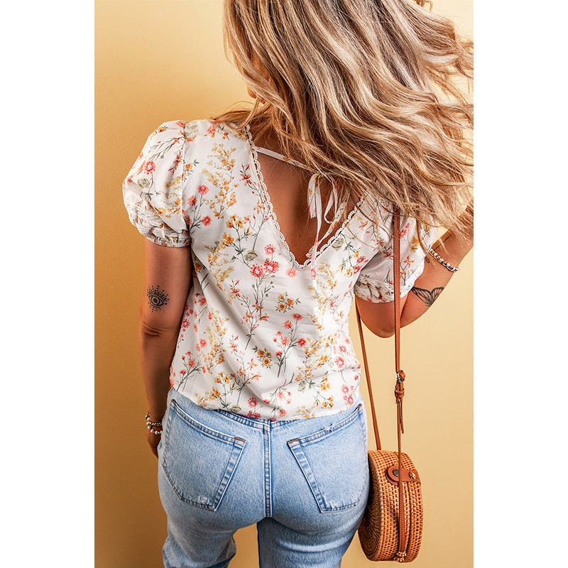 T-shirt floral personnalisé de mode pour les femmes - Ivory Deals Market