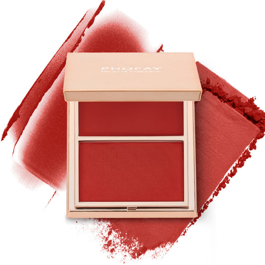 PHOFAY Double-Prendre crème et poudre Blush Duo