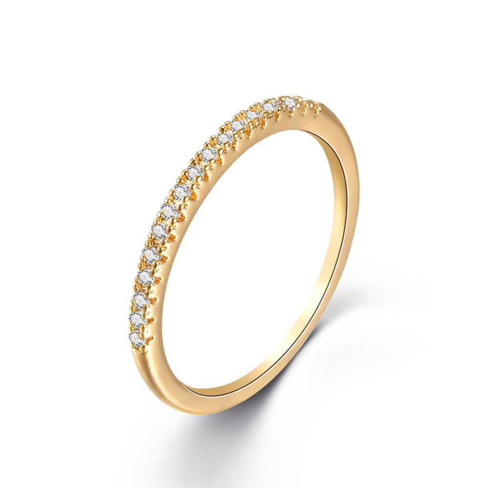 Bague en zircon micro-incrusté pour femme, style décontracté.