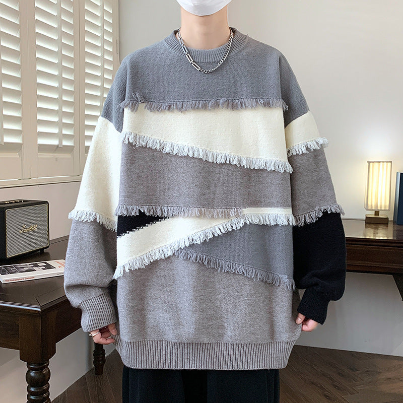 Pull à manches longues en tricot pour homme, style coréen