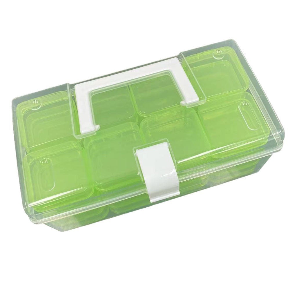 Boîte de rangement en plastique transparent à 32 compartiments, grande capacité, portable.